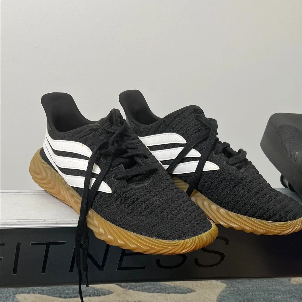 Adidas Sobakov Men’s Black and White Gum Sneakers